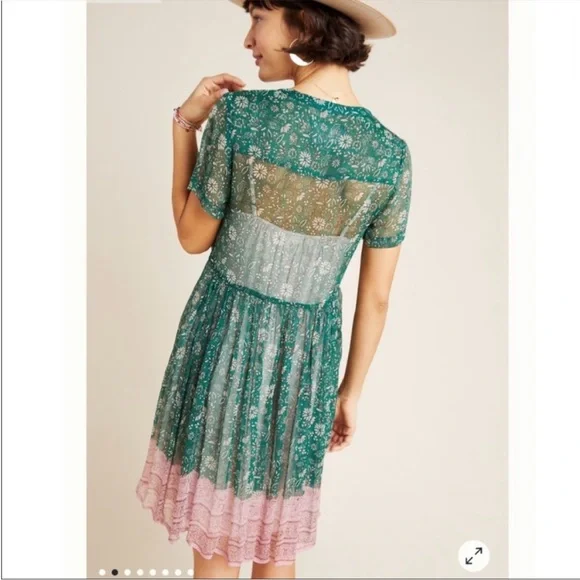 Anthropologie Maeve Adrian Dress Tunic Sheer with Slip Attached Size Small ππ - Picture 4 of 9